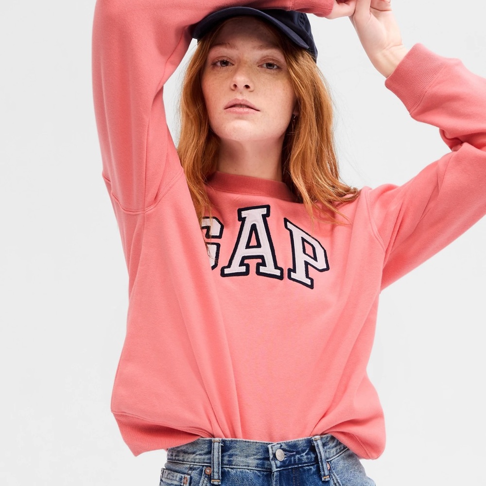 NWT Gap Logo Sweatshirt  Color:
bright guava pink